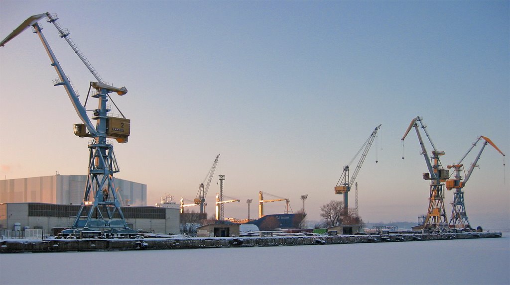 Wismar - Hafen im Winter