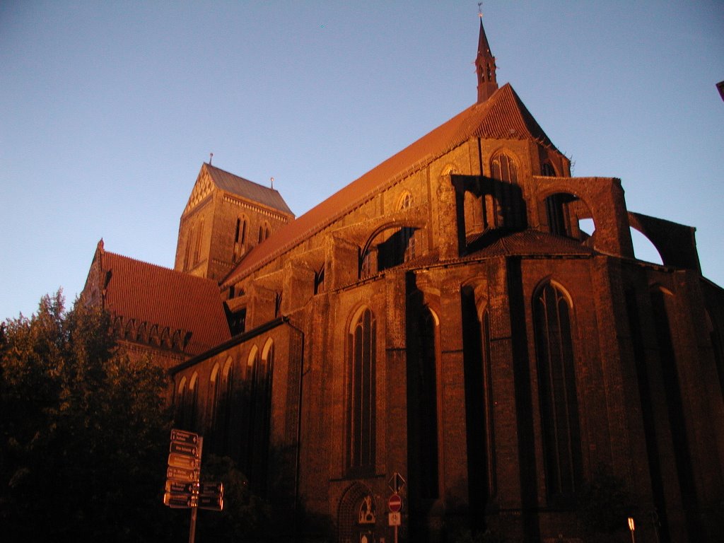Church St. Nikolai Wismar at sunset