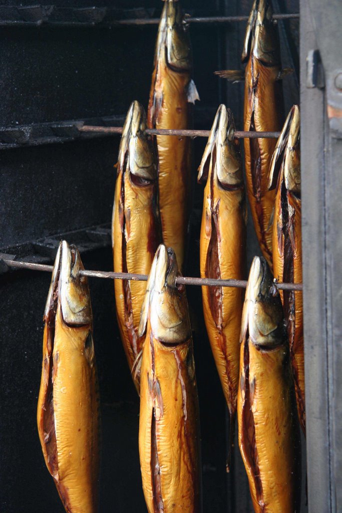 Smoking herring, Wismar, Germany