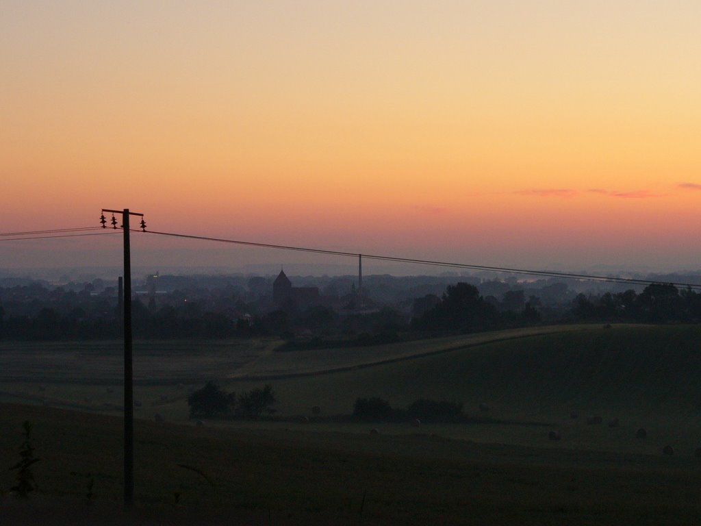 morgendlicher Blick auf Teterow (vom Aussichtspunkt, Juli 05)