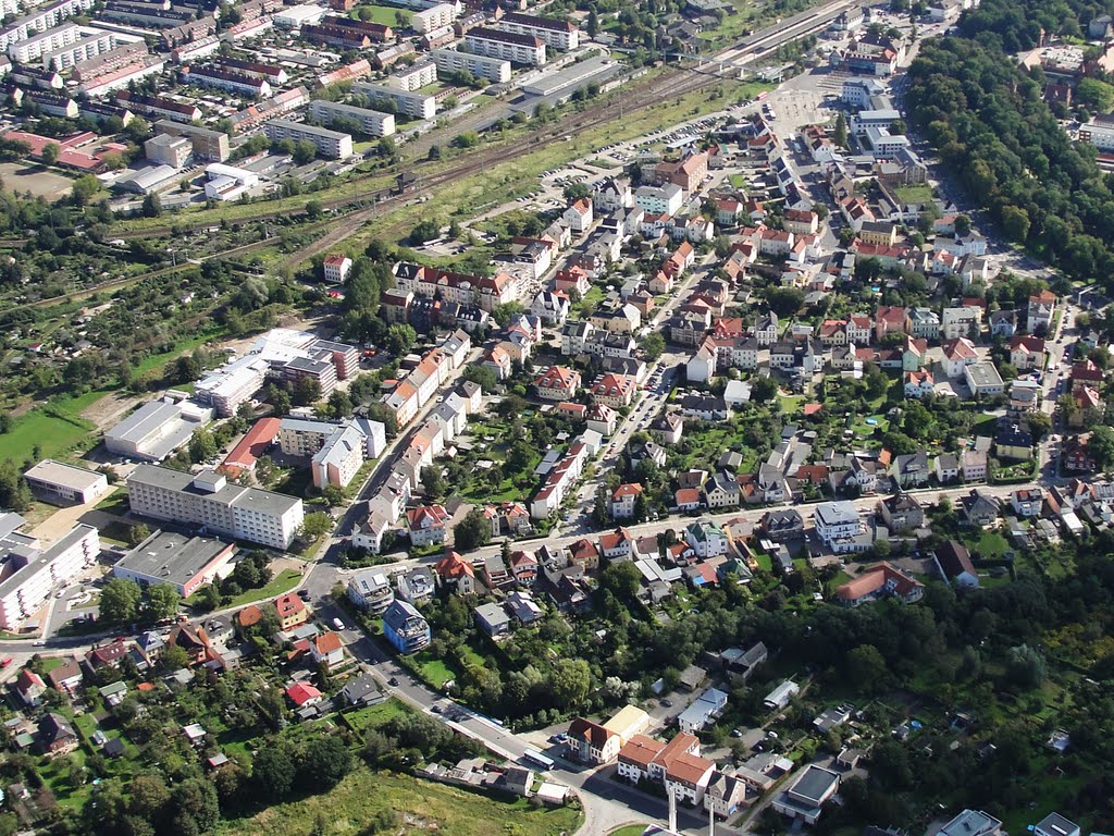 Luftbild Neubrandenburg Gebiet um Jahnstrasse - Robert-Blum-Strasse