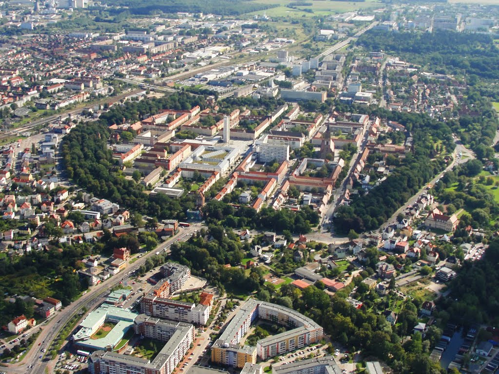 Panorama Luftaufnahme Neubrandenburg Zentrum mit Marktplatz Center - Panoramic Aerial Neubrandenburg center marketplace Center