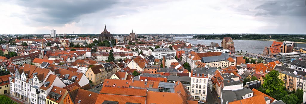 Rostock view from the Petrikirche tower, by Per Allan Nielsen