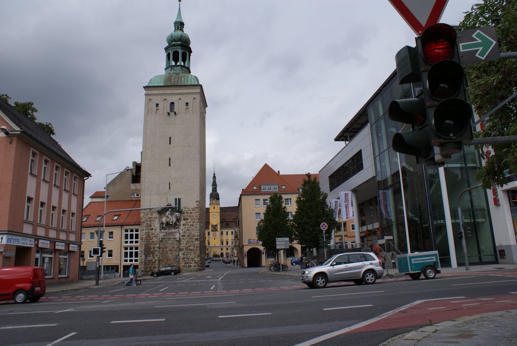 Bautzen - Lauenturm mit Sicht auf das Rathaus_090906