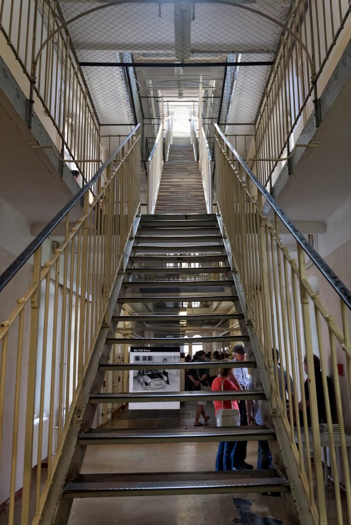 Stairway in Bautzen II , secret Stasi prison, now museum