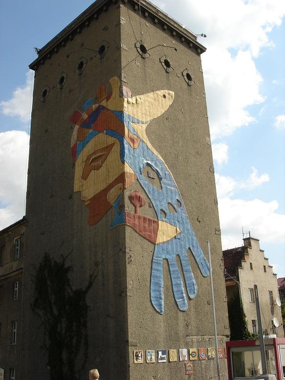 Gebäude an der polnisch-deutschen Grenze in Zgorzelec