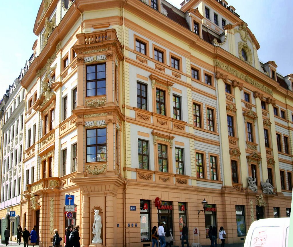 Leipzig, Straßenecke im Barockbaustil
