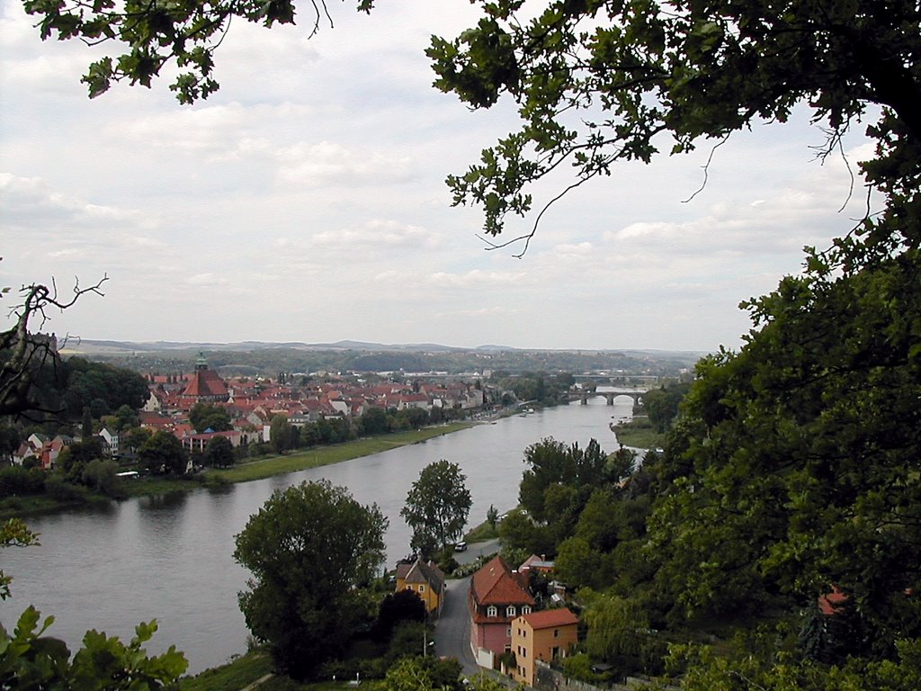 Pirna mit Stadtbrücke