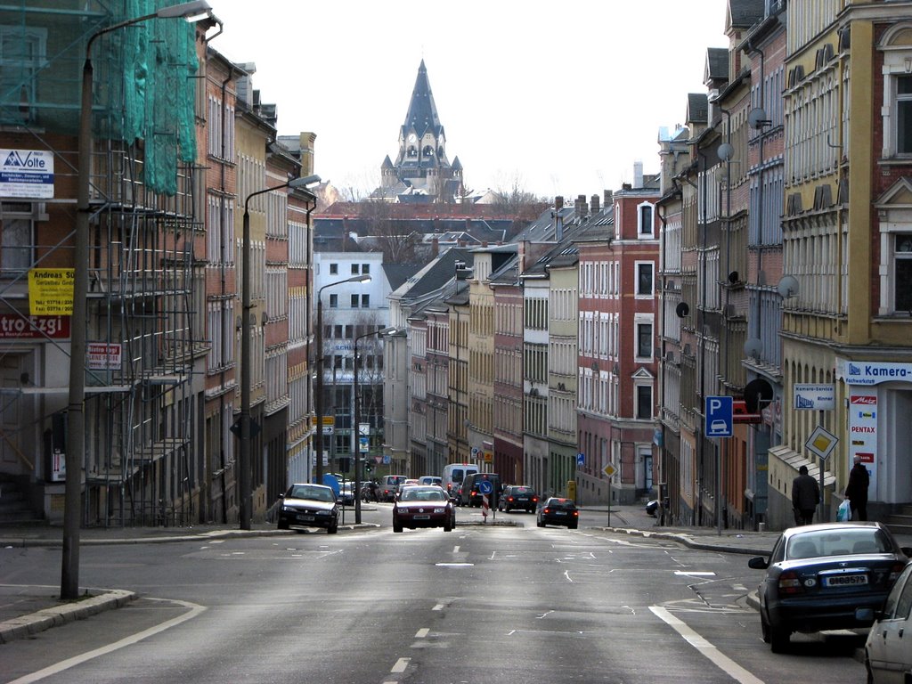 Chemnitz-Zietenstraße mit Blick zur Lutherkirche