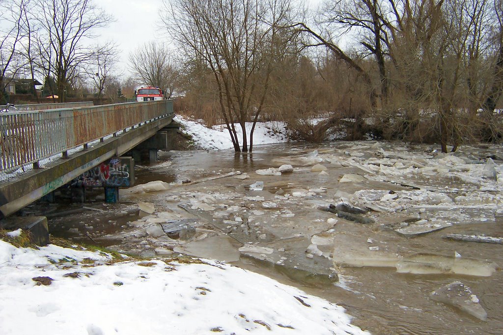 Eisgang auf dem Elster Kanal