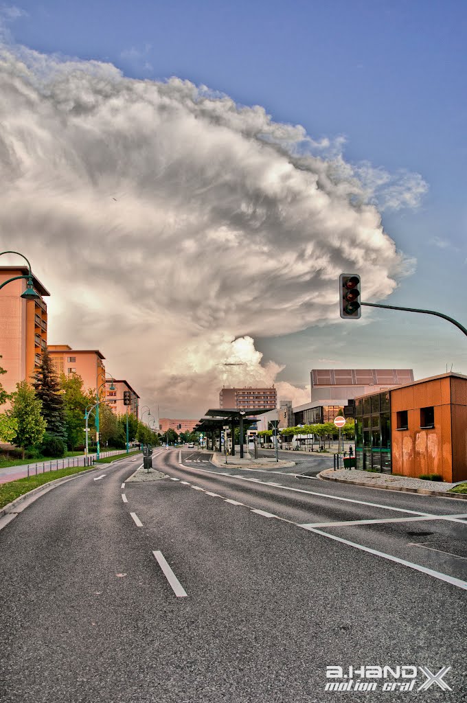 Looking into the alley Bautzen - "Bautzener Allee" (HDR)