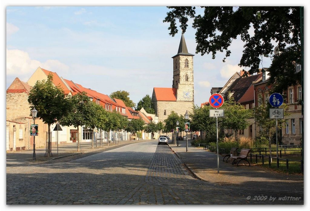 Bernburg, Breite Strasse, Blick zur Nikolaikirche
