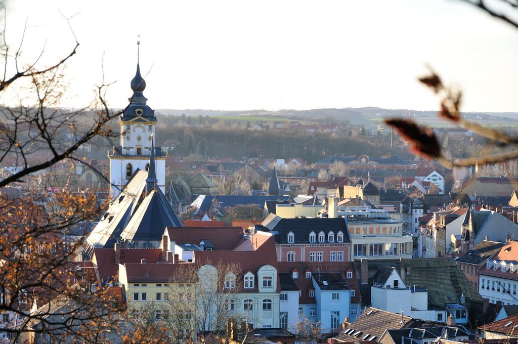 Sicht über das Weißenfelser Zentrum im Januar 2012