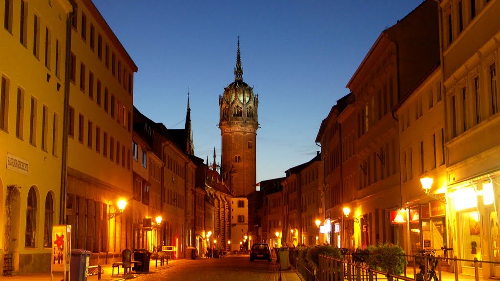 Wenn es Nacht wird in Wittenberg - Turm der Schlosskirche [2011/10]