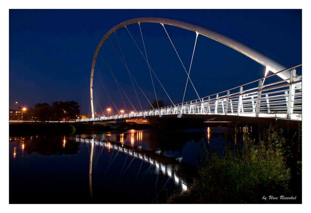 Dessauer Brücke bei Nacht