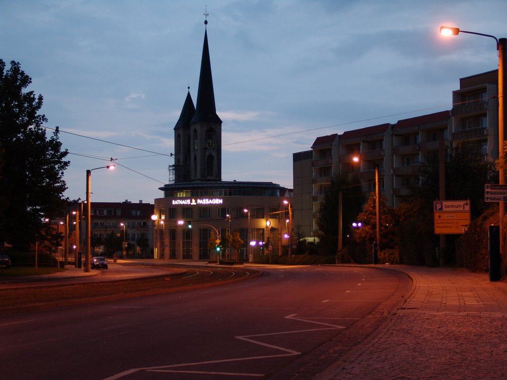 Blick auf die Martinikirche  nachts
