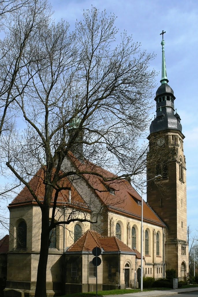 Altenburg  - Blick auf die Herzogin-Agnes-Gedächtniskirche, die zum Gedächtnis der am 23. Okt.1897 verstorbenen Herzogin Agnes gestiftet wurde, geweiht 1906