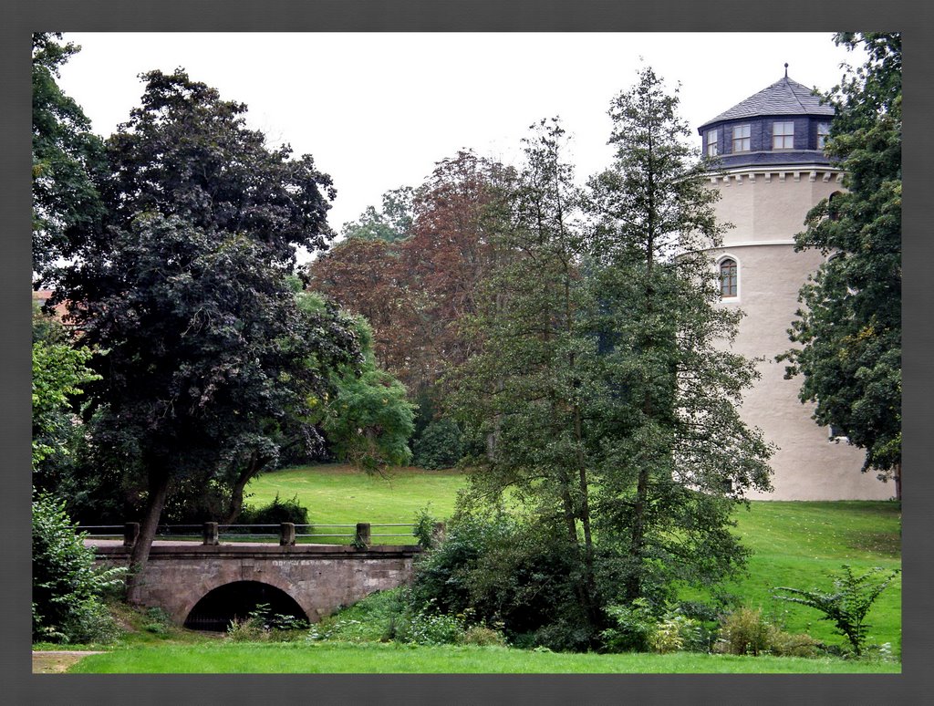 Park an der Ilm (Goethepark) in Weimar,  Bibliotheksturm