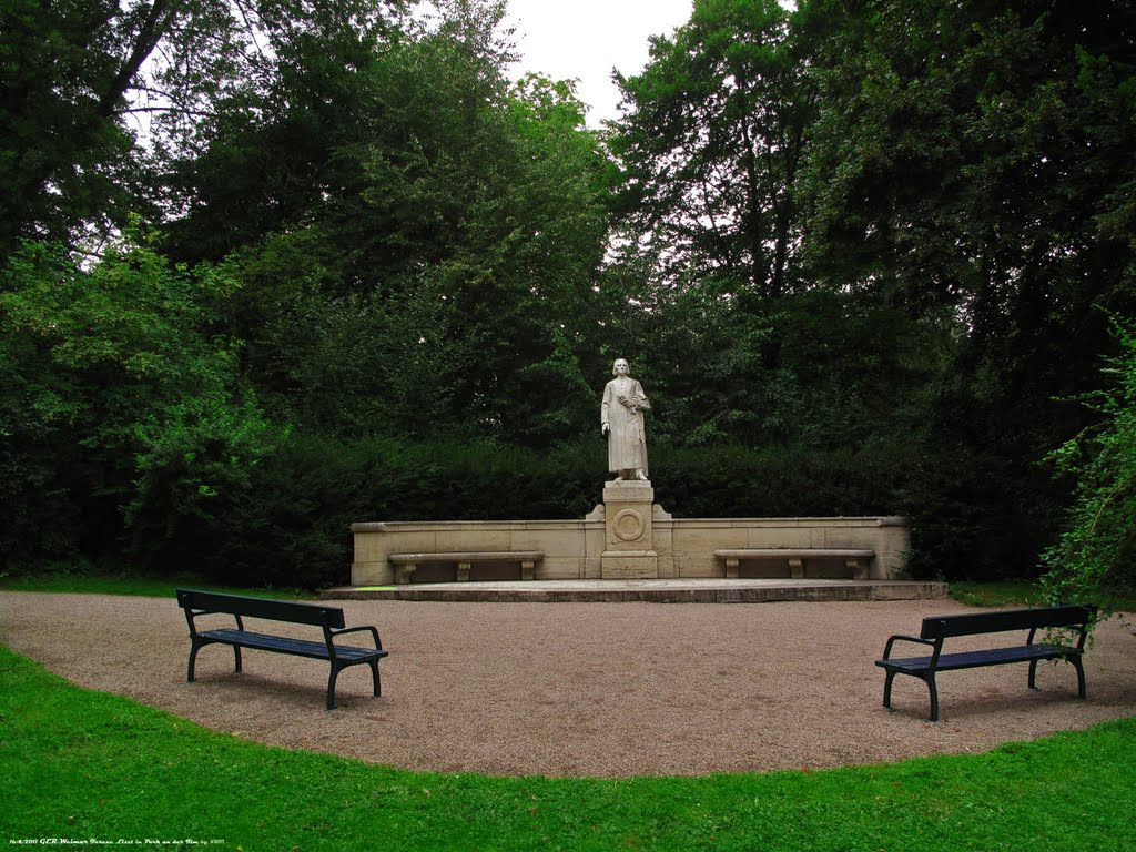 GER Weimar Ferenc Liszt in Park an der Ilm {in the rain} by KWOT {upload 22/10/2011 on his 200th birthday}