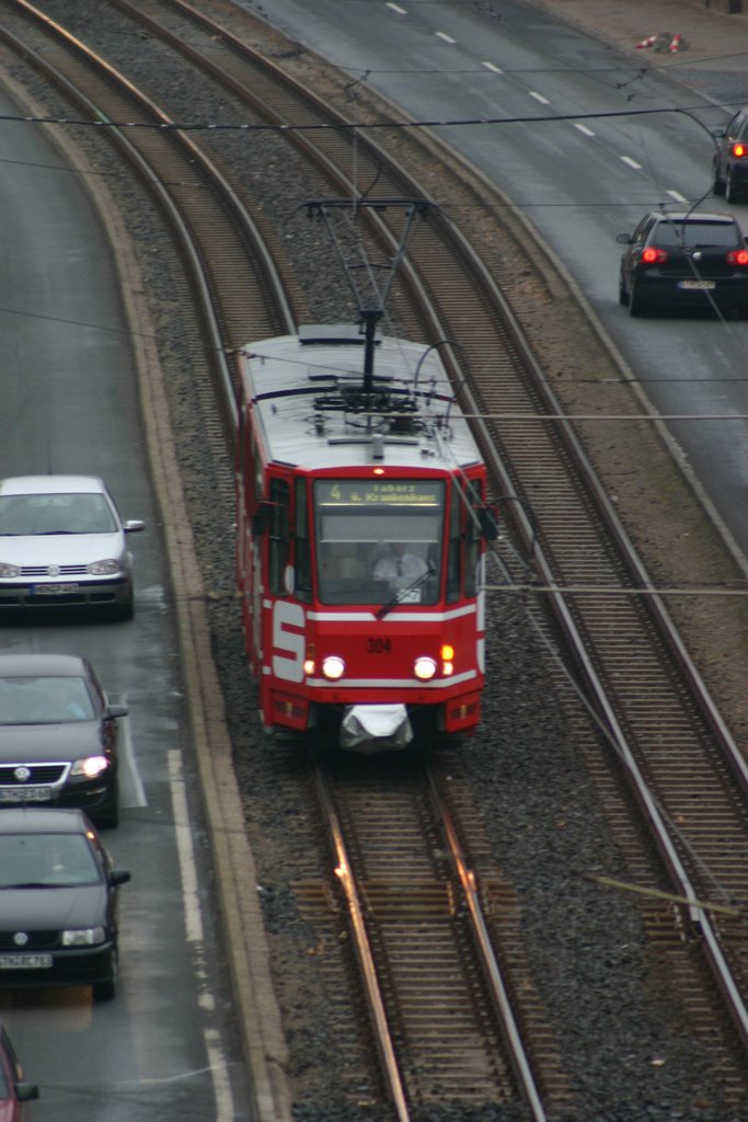 Gotha, CKD KT4D tram from the roof...