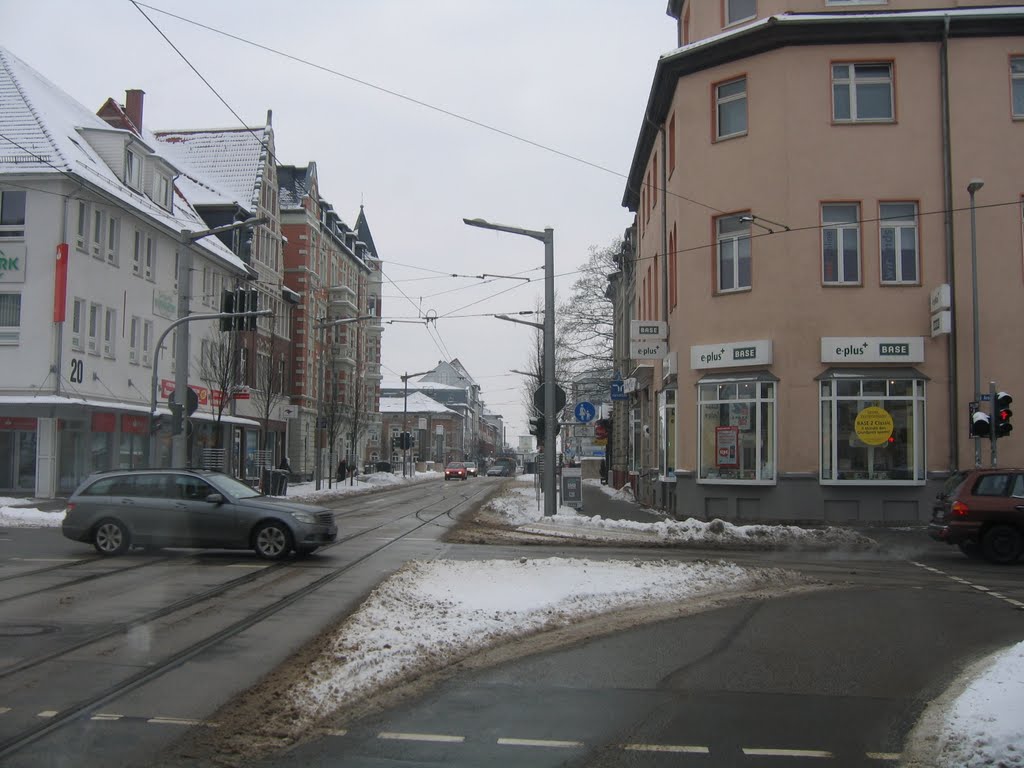Bahnhofstrasse zu Nordhausen,  Januar 2010