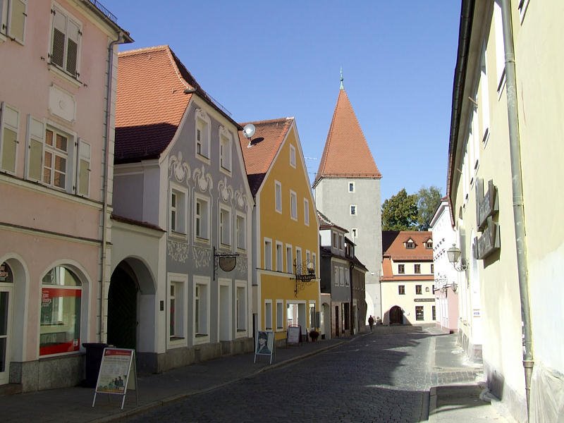 Amberg, Vilsstraße mit Vilstor