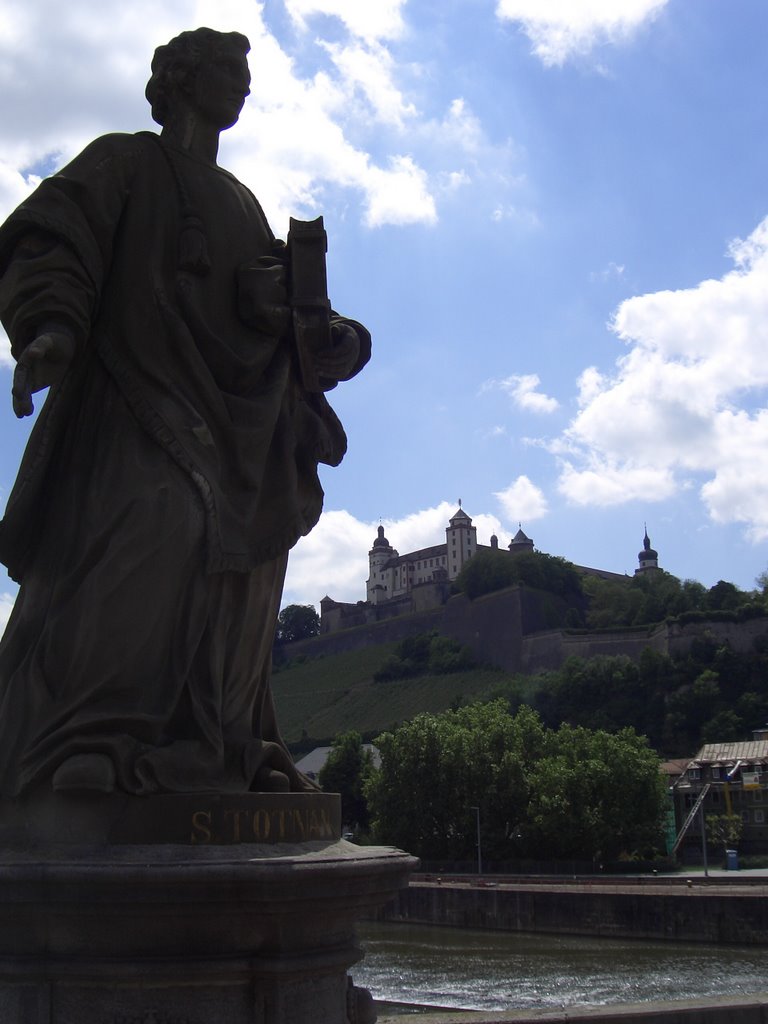 von der alten Mainbrücke zur Marienfeste zu Würzburg (from the old bridge towards the fortress)