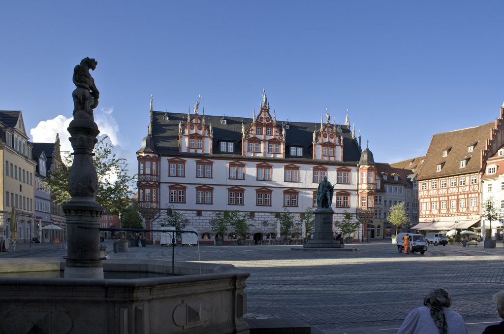 Coburg, Marktplatz mit Stadthaus in der Abendsonne (JPG aus HDR Foto)