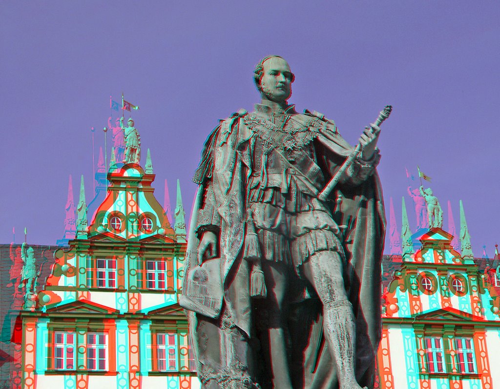 Anaglyph - Coburg Marktplatz