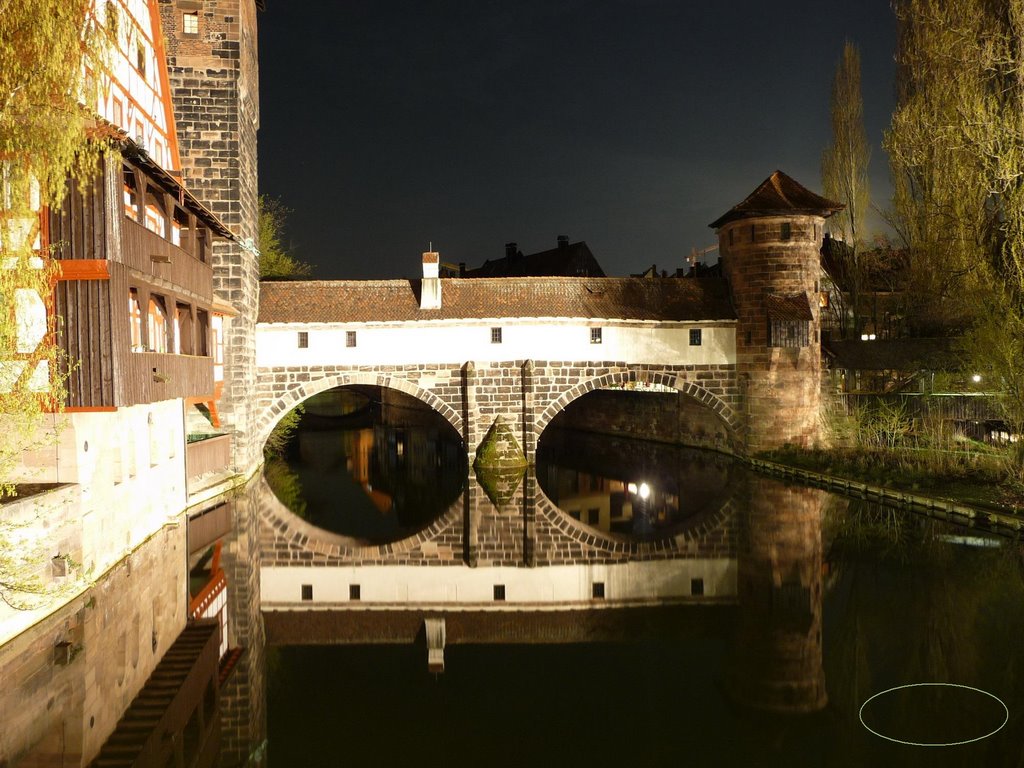 Aufgehender Vollmond hinterm Henkersteg