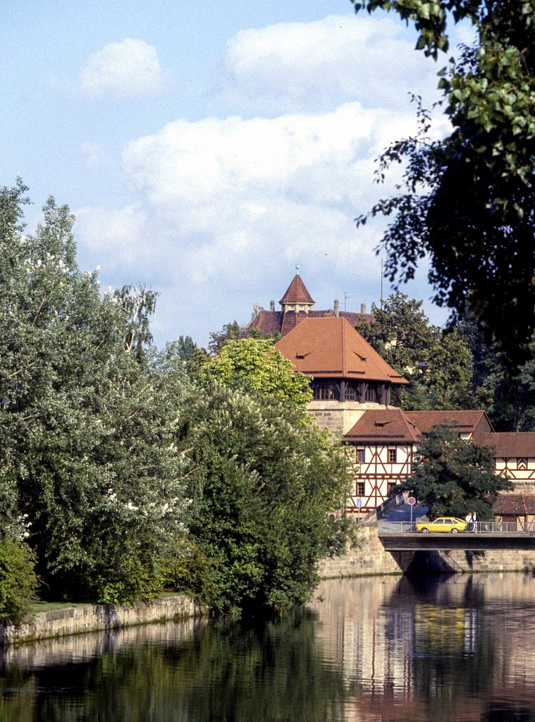 Insel Schütt, Blick Richtung Hübnerplatz 1985