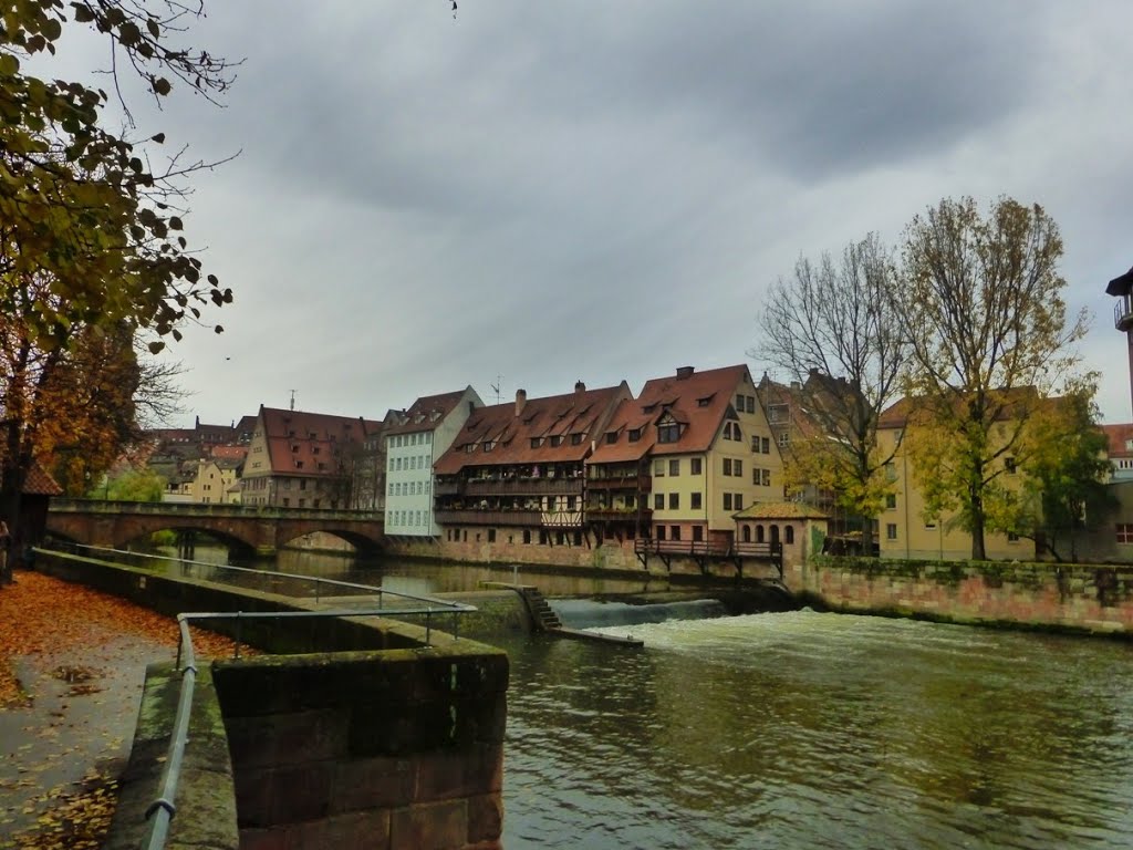Maxbrücke und Pegnitz-Wehr Nürnberg