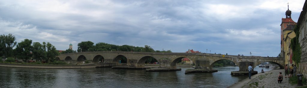 Regensburg Steinerne Brücke Panorama