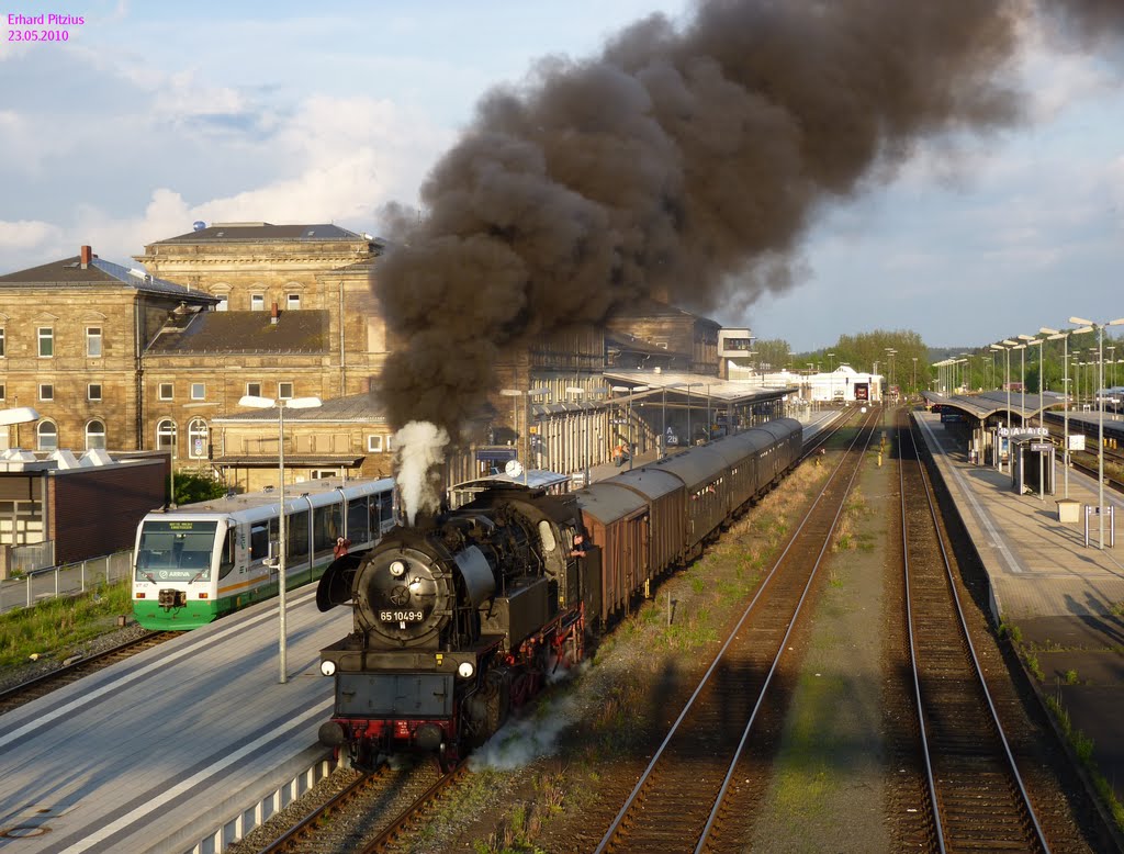 Dampf in Hof HBF