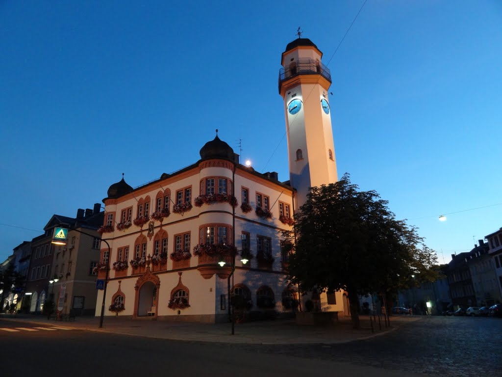 Hofer Rathaus abends