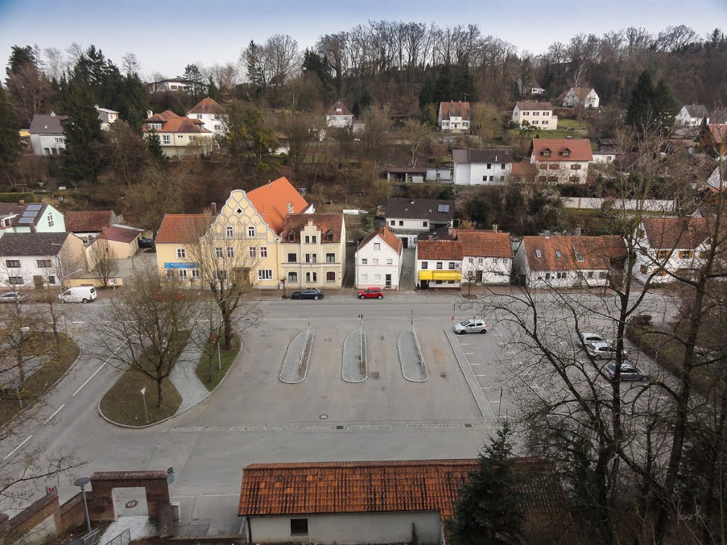 Blick vom Stinkerturm auf den Herrenweiher