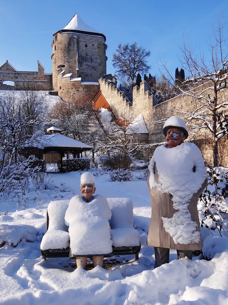 Grandma and Grandpa with white coat