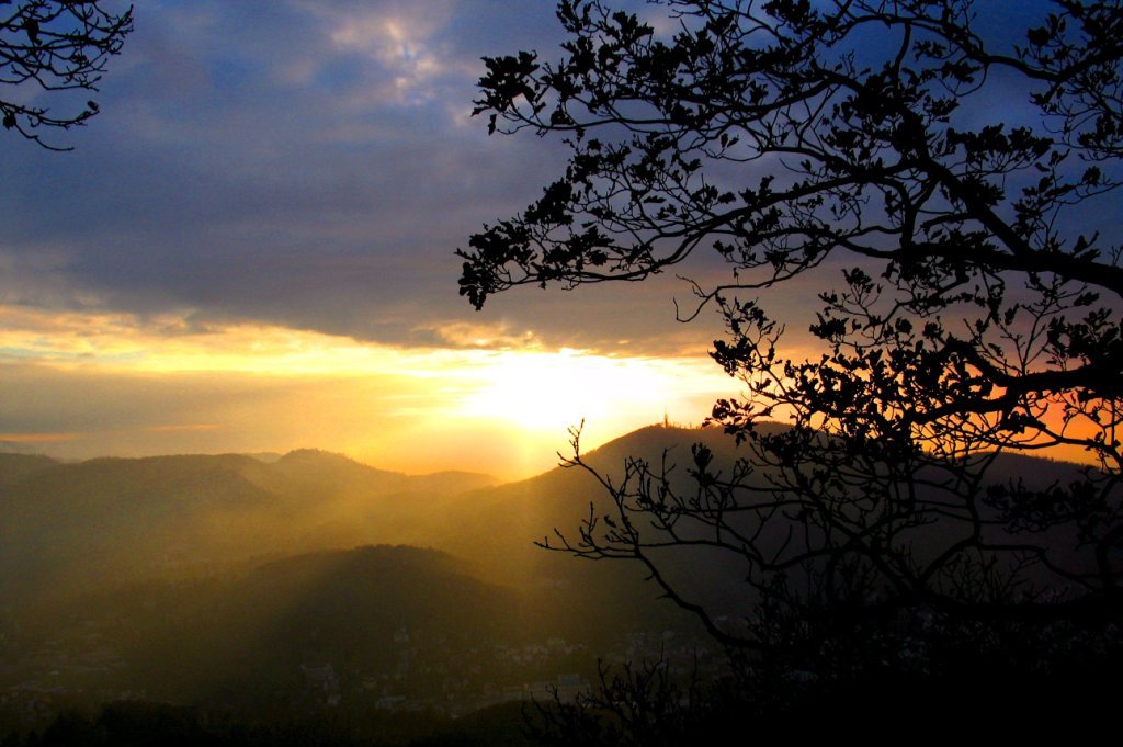 Baden Baden, Sonnenuntergang v. Battert