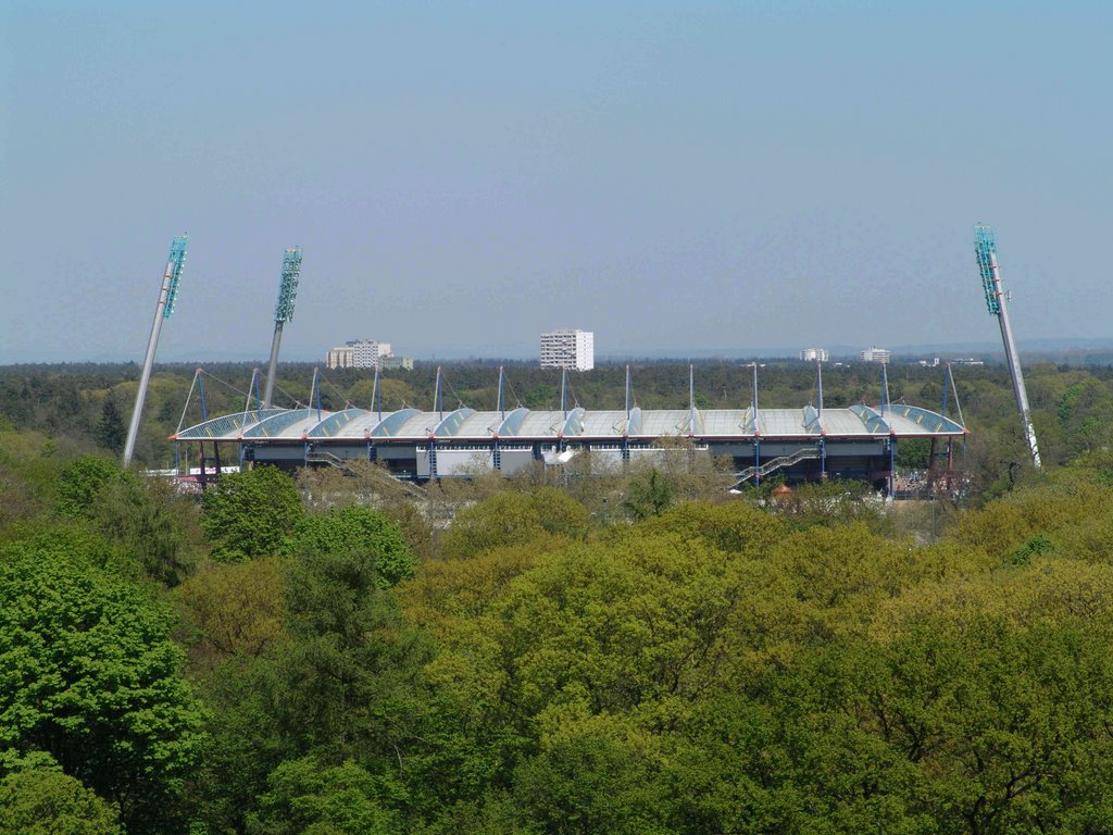 das KSC Stadium vom Schloßturm