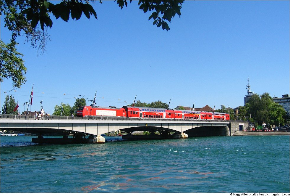 Train on the Rheinbrücke (Rhine Bridge)