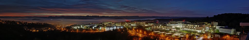 Tübingen_Schnarrenbergkliniken im Morgengrauen_HDR-Panorama