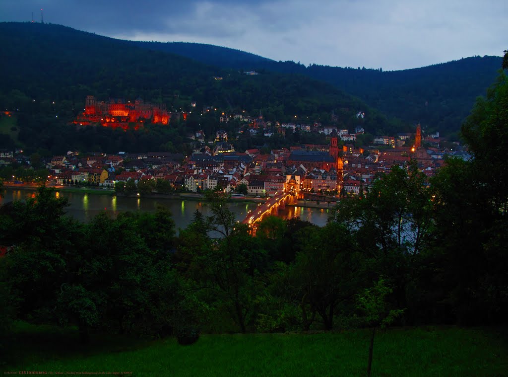 GER Heidelberg City - Schloss - [Neckar] {in the rain/blue hour} from Schlangenweg by KWOT