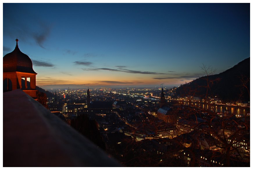 Night view from Heidelberg Castle