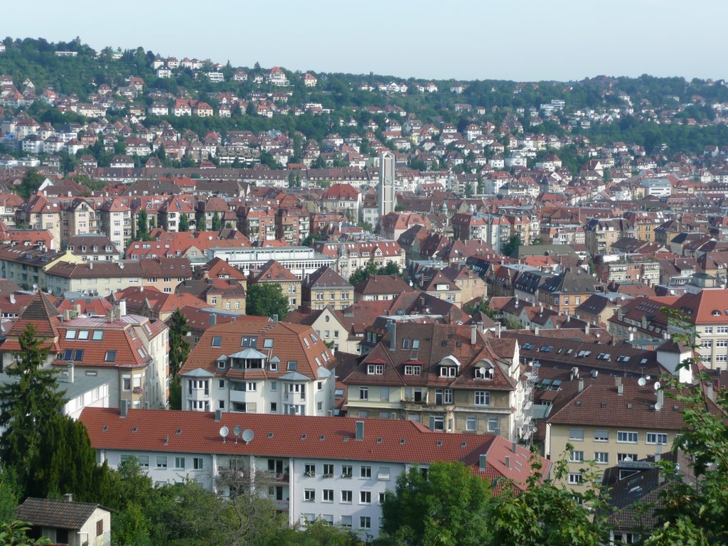 Ausblick von der Hasenbergsteige auf Stuttgart