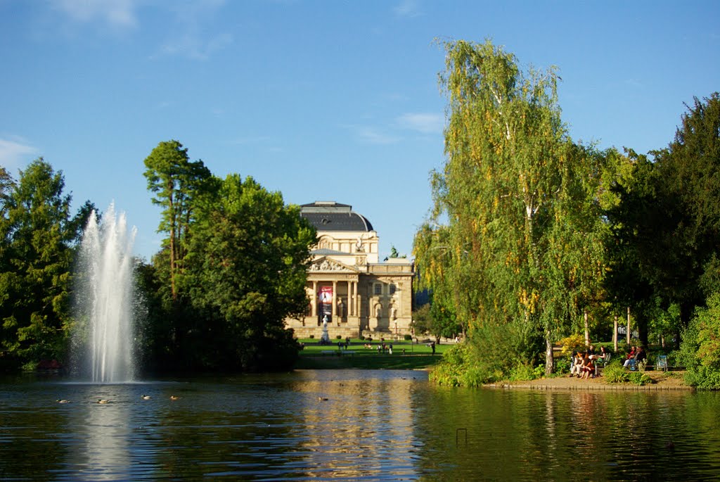 Kurpark and Hesse State Theater. Wiesbaden.