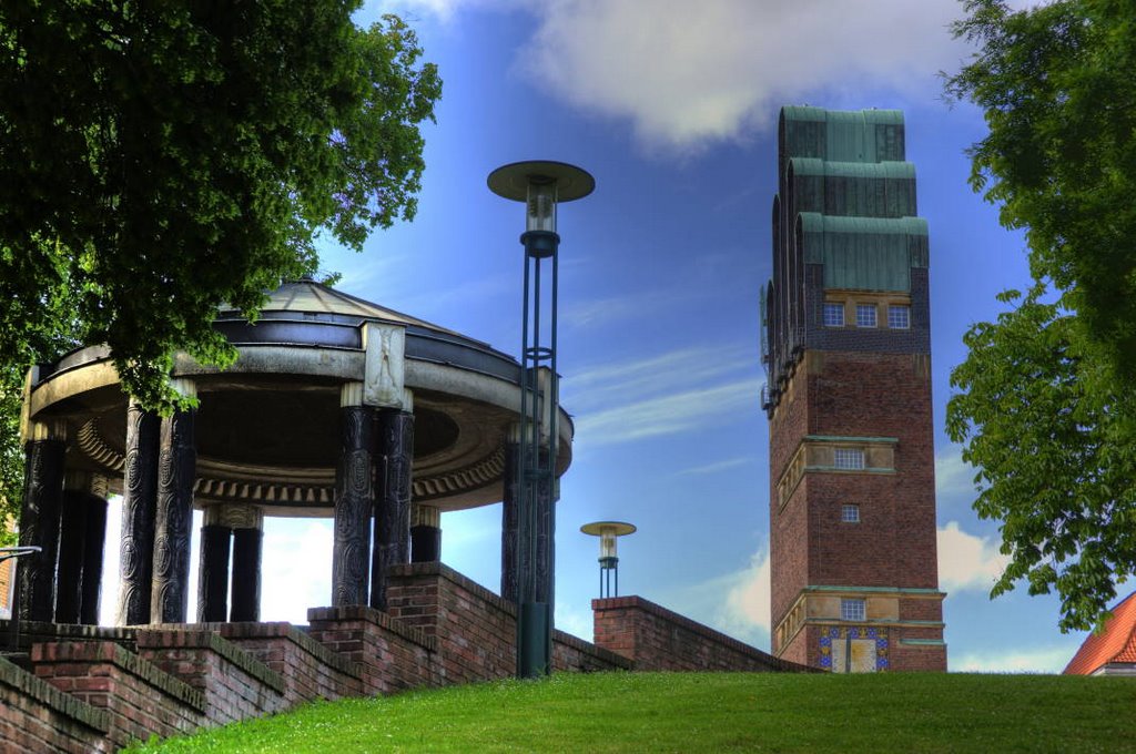 Darmstadt Mathildenhöhe Pavillon und Hochzeitsturm