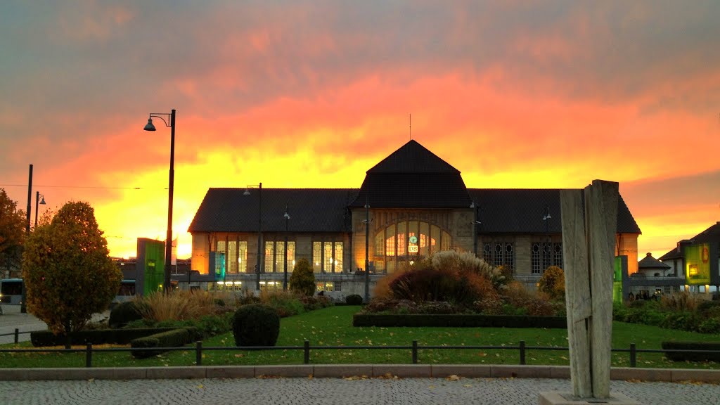 Fire in the Sky. Darmstadt Railwaystation