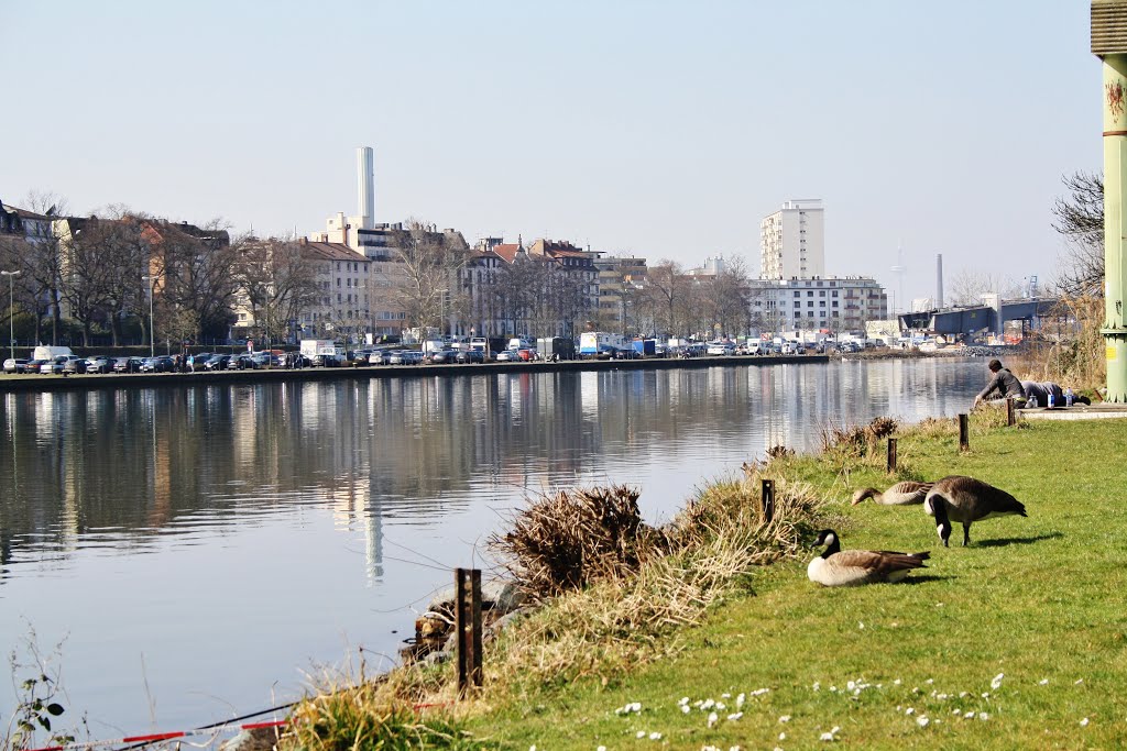 Fechenheim, Frankfurt a.M. - Blick Richtung Offenbach über der Main