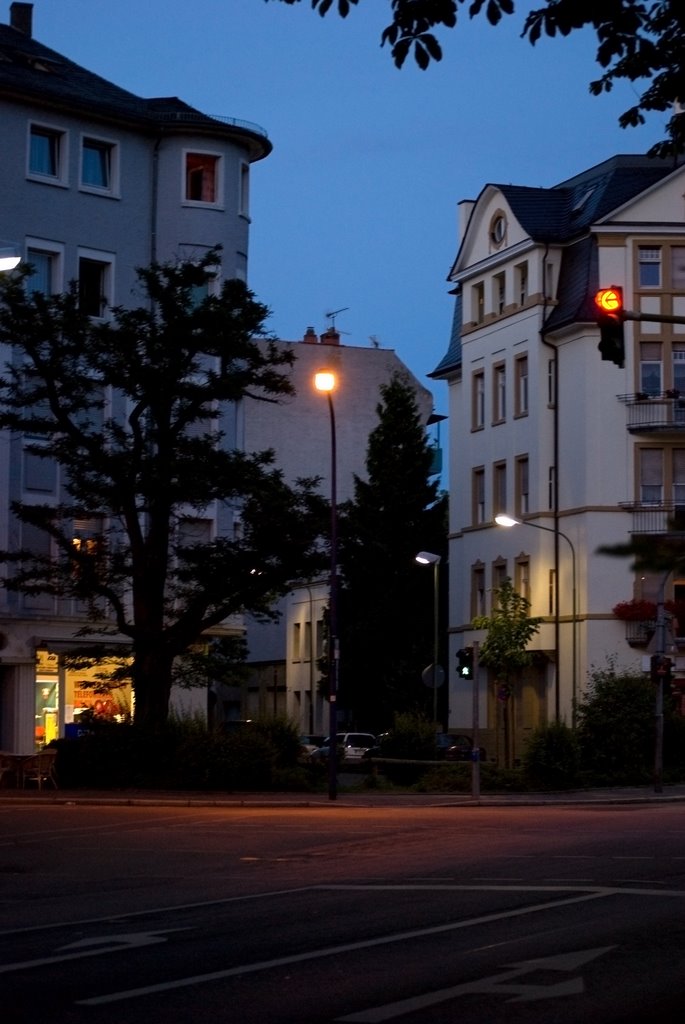 Abend an der Kreuzung