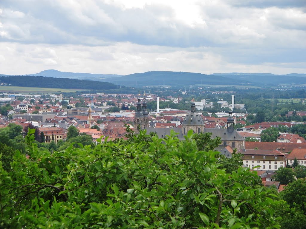 Fulda - Stadtpanorama. Blick Richtung Dom